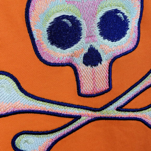 Psycho Bunny Mischief NWT XL Sweatshirt Logo Embroidered Cotton Orange Crewneck - Picture 6 of 15